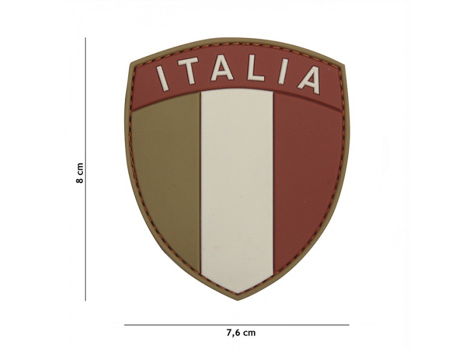 Patch toppa Italia scudetto gommato desertico Divisa Militare