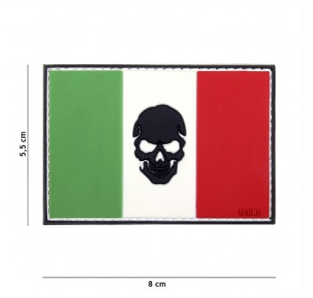 Patch toppa rettangolare Italia e teschio Divisa Militare