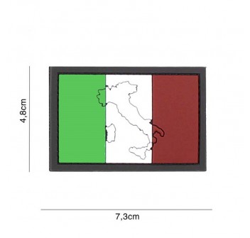 Patch toppa rettangolare Italia gommata con stato italiano Divisa Militare