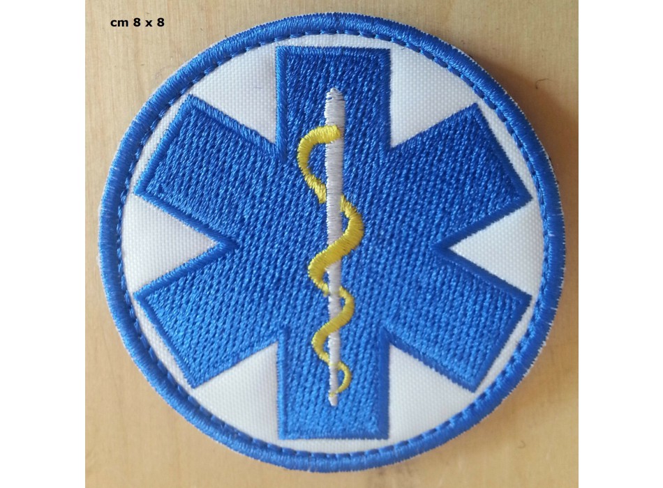 Patch toppa ricamata con velcro esculapio Divisa Militare