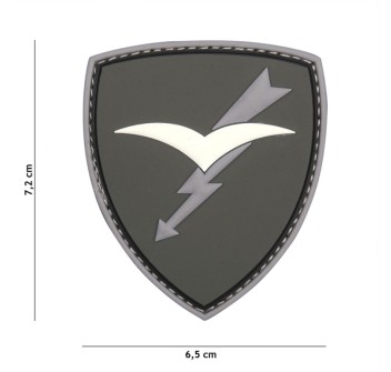 Patch toppa scudetto gommato folgore grigio Divisa Militare