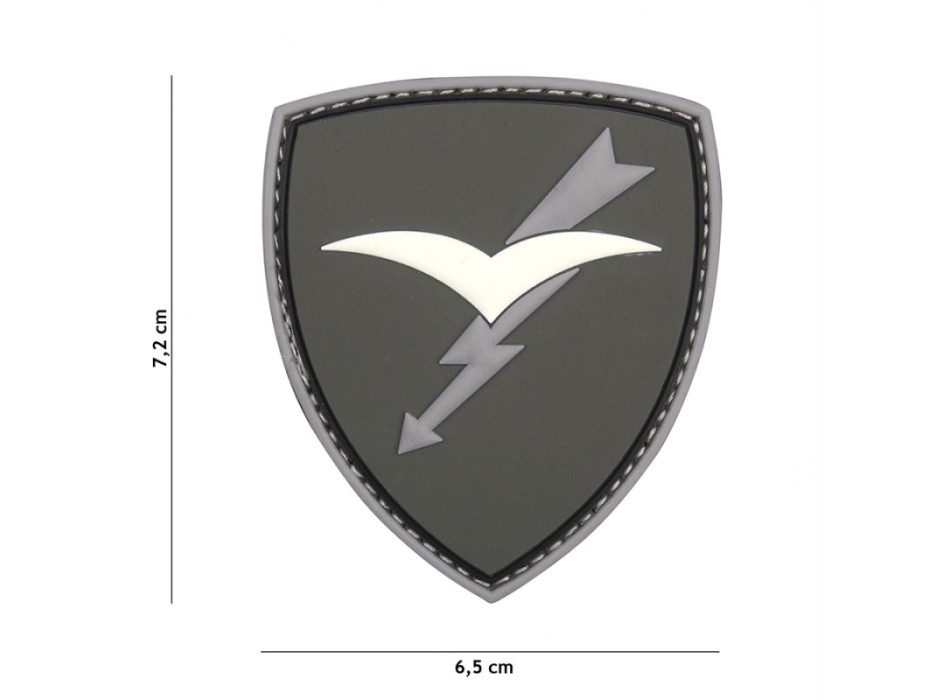 Patch toppa scudetto gommato folgore grigio Divisa Militare