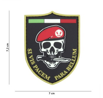 Patch toppa scudetto gommato paracadutisti folgore si vis pacem para bellum nera Divisa Militare