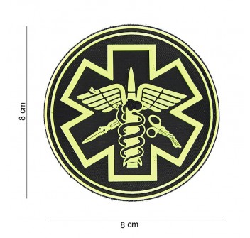 Patch toppa scudetto gommato paramedico nero/giallo Divisa Militare
