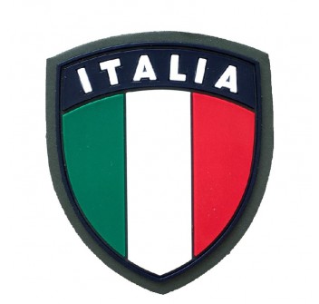 Patch toppa scudetto Italia contorno blu gommato con velcro Divisa Militare