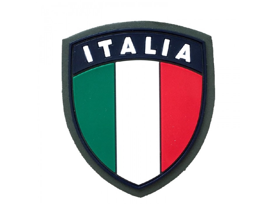 Patch toppa scudetto Italia contorno blu gommato con velcro Divisa Militare