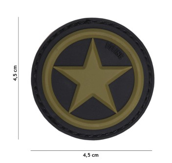 Patch toppa stella americana con effetto 3d verde Divisa Militare