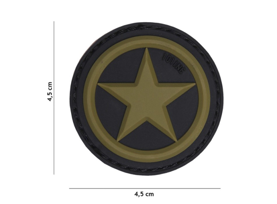 Patch toppa stella americana con effetto 3d verde Divisa Militare