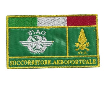 Patch toppa Vigili del Fuoco VVF ICAO Areosoccorritore SOCCORRITORE AEROPORTUALE Divisa Militare