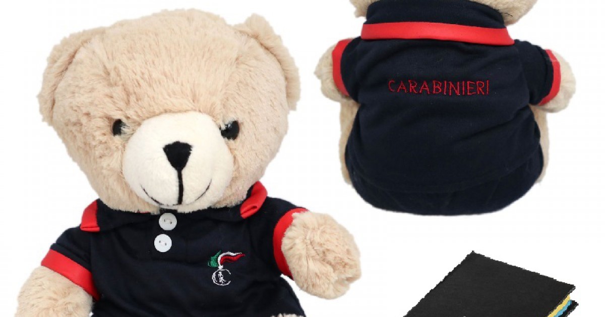 Peluche orsetto Carabinieri con agenda post it