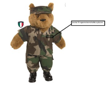 Peluche orsetto con nome personalizzato Divisa Militare