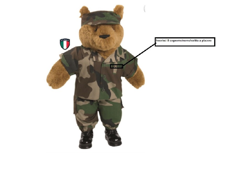 Peluche orsetto con nome personalizzato Divisa Militare