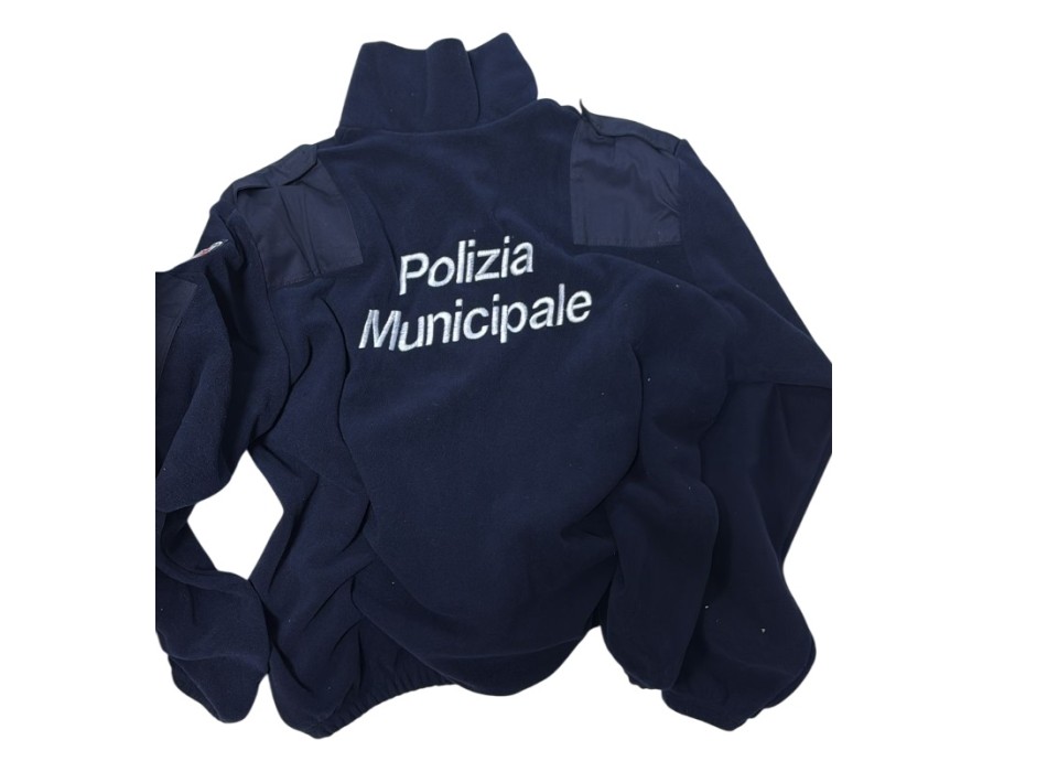 Pile polizia municipale blu con portagradi Divisa Militare
