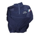 Pile polizia municipale con mezza zip blu con portagradi e scudetto Italia