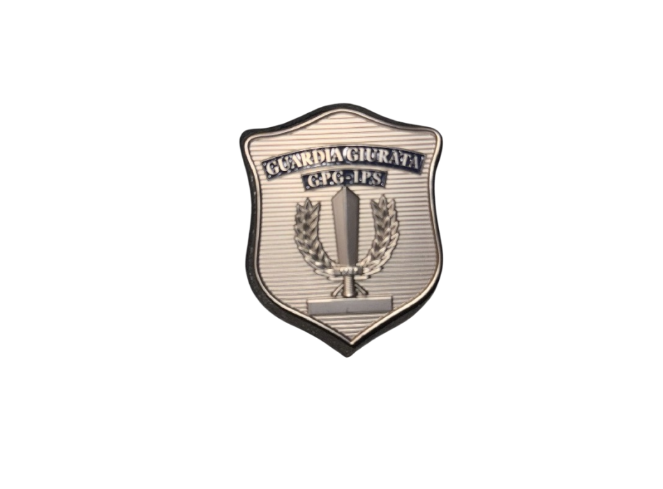Placca argento GPG IPS – Guardia Giurata Particolare Incisione Personalizzata Inclusa  Divisa Militare
