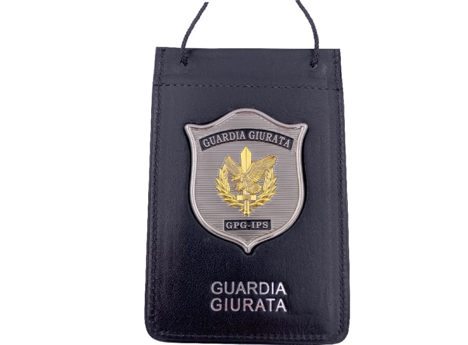 Portaplacca guardia giurata da collo porta tesserino placca gpg