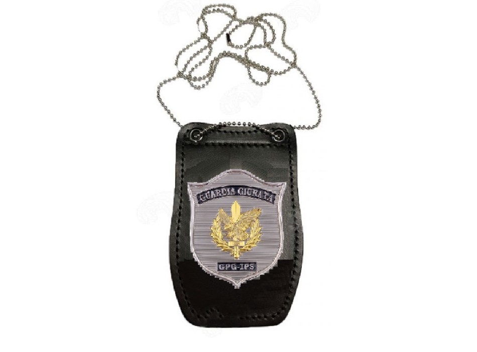 Placca gpg ips e portaplacca da collo e cintura Divisa Militare