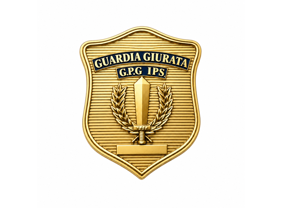 Placca gpg ips guardia particolare giurata - ORO - Divisa Militare
