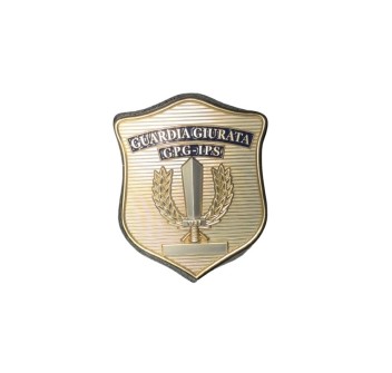Placca oro GPG IPS – Guardia Giurata Particolare Incisione Personalizzata Inclusa  Divisa Militare
