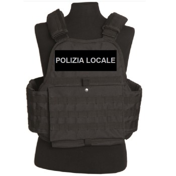 Plate carrier nero tattico a molle gilet Polizia Locale Divisa Militare