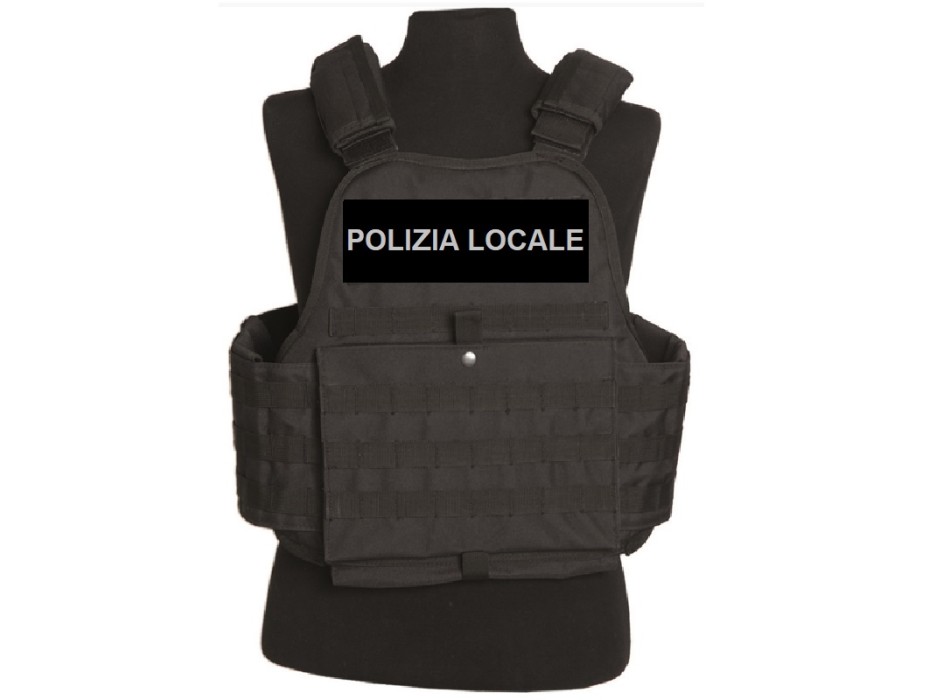 Plate carrier nero tattico a molle gilet Polizia Locale Divisa Militare