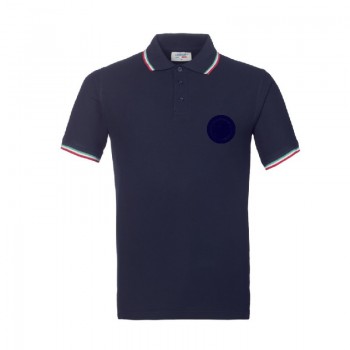 Polo blu maniche corte con tricolore protezione civile Divisa Militare