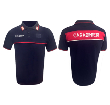 Polo Carabinieri nera maniche corte nuovo modello Divisa Militare