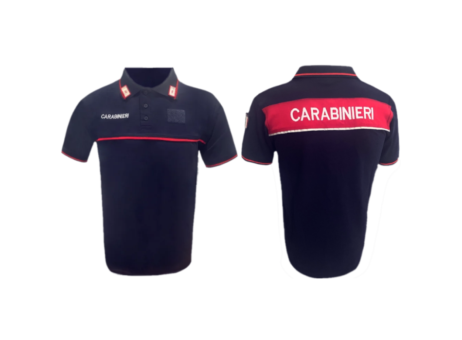 Polo Carabinieri nera maniche corte nuovo modello Divisa Militare