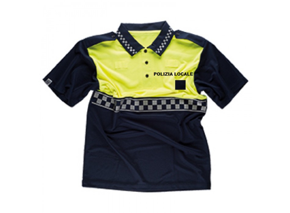 Polo giallo/blu alta vibilità polizia locale super operativa per servizio su strada Divisa Militare