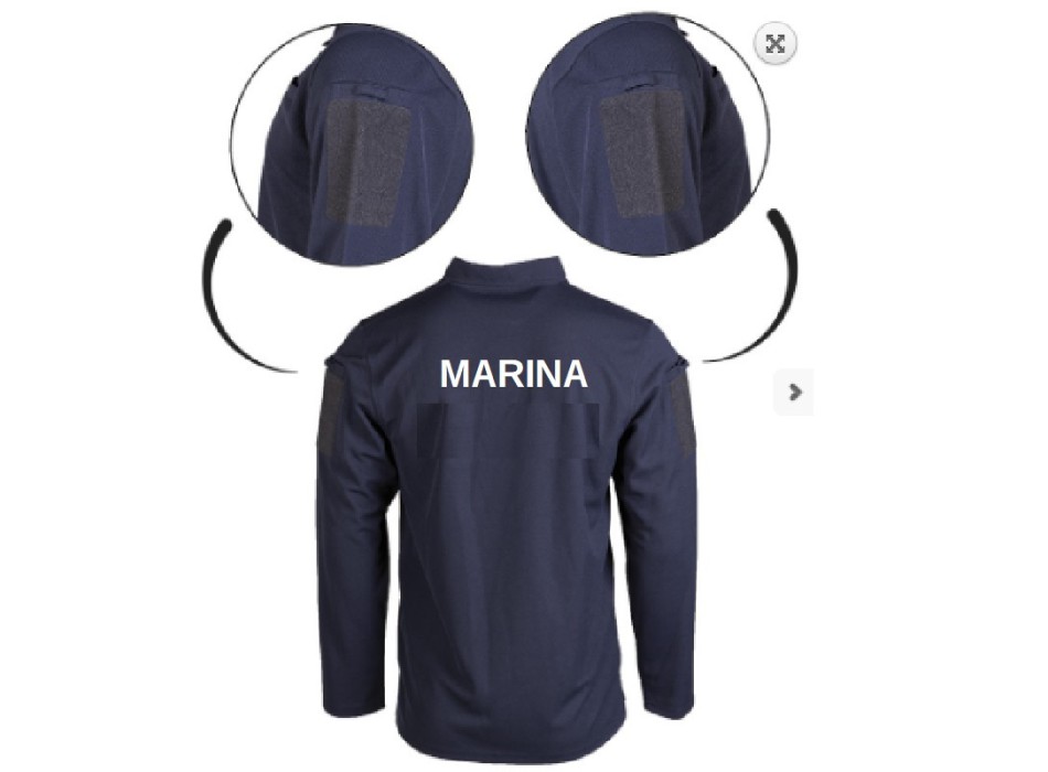 Polo maniche lunghe marina militare quick dry Divisa Militare