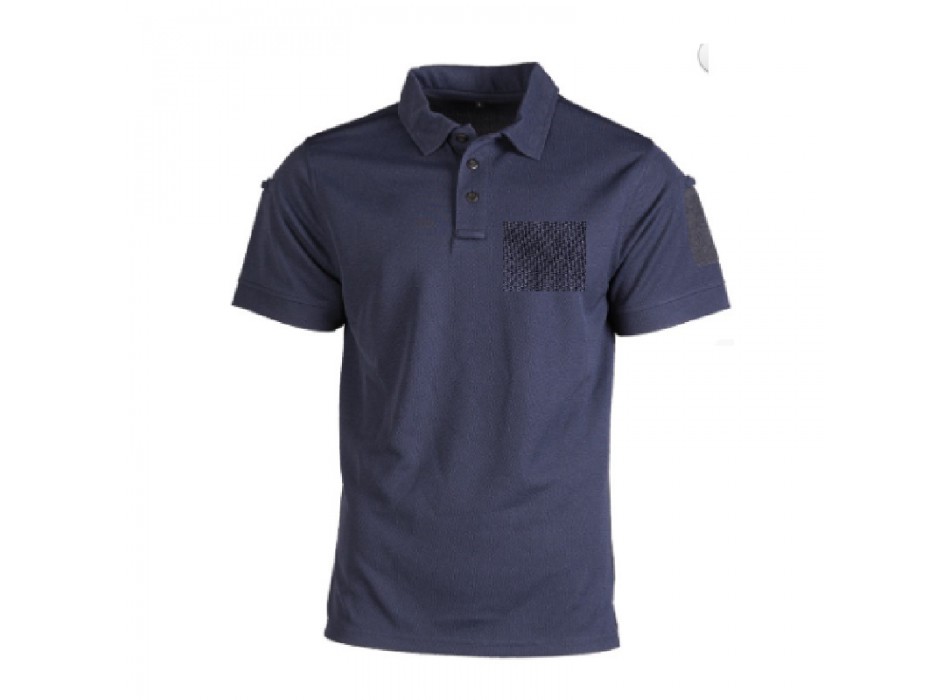 Polo tattica con portapenne e velcro su maniche blu+petto Divisa Militare