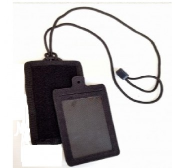 Porta badge da collo velcrabile id card case nero Divisa Militare