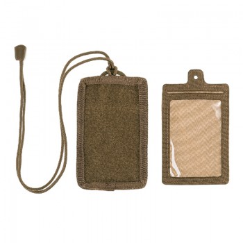 Porta badge da collo velcrabile id card case verde Divisa Militare