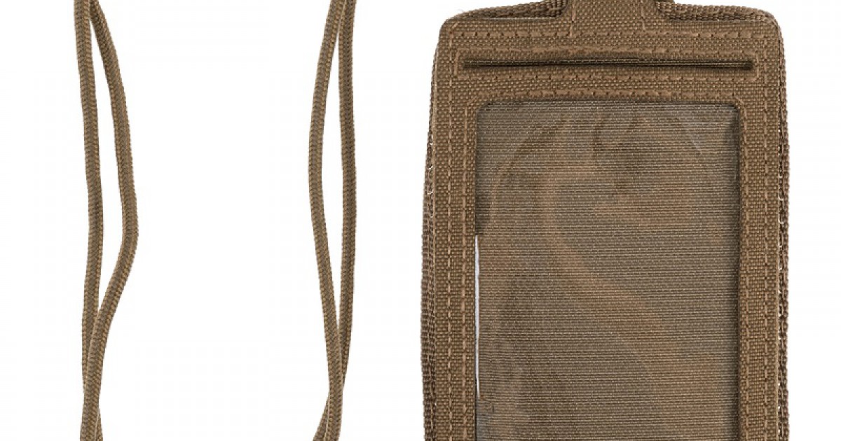 Porta badge tesserino da collo velcrabile id card case coyote -  Portadocumenti e portafogli - Divisa Militare