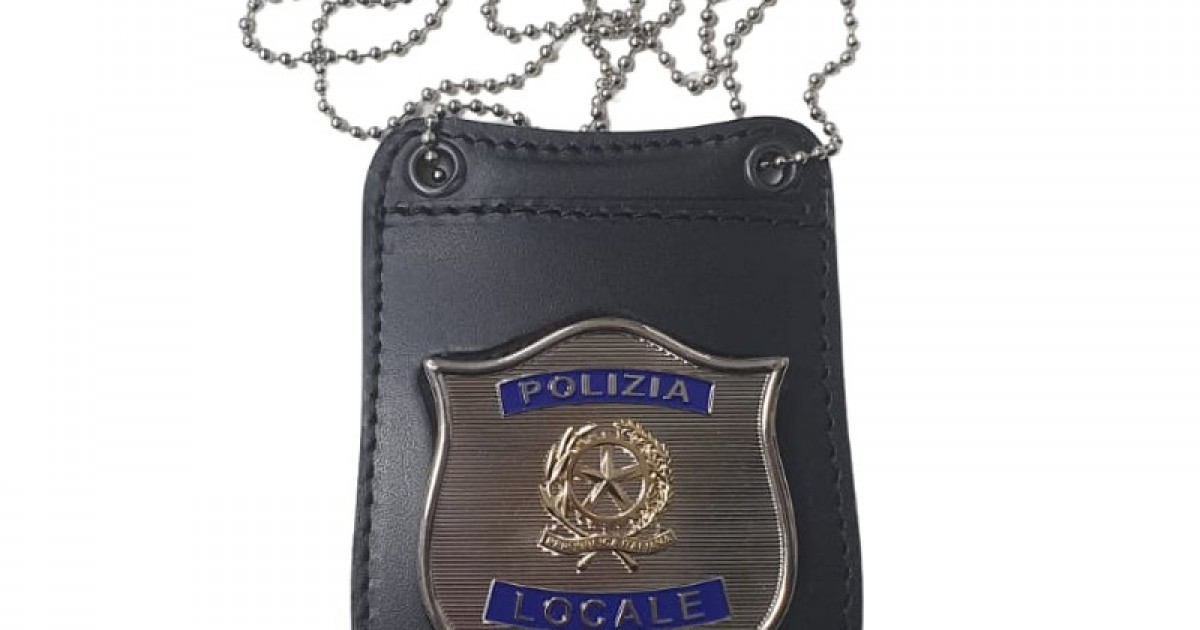 Porta placca da collo Polizia Locale Repubblica italiana