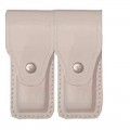 Portacaricatore doppio in pelle 1p03 bianco porta caricatore