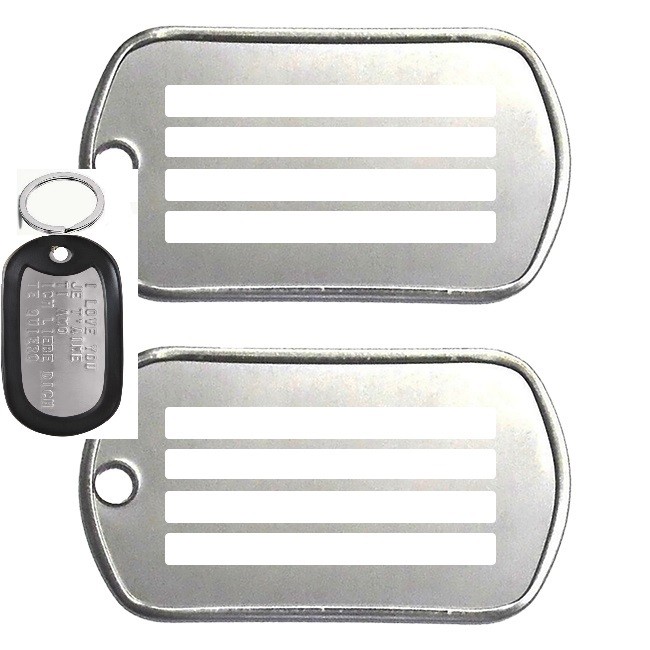 Portachiavi personalizzato a Dog Tag US-ARMY argento Divisa Militare