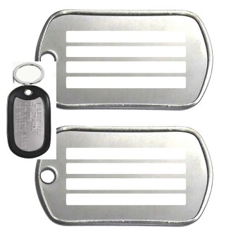 Portachiavi personalizzato a Dog Tag US-ARMY argento Divisa Militare