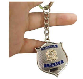 Portachiavi Polizia Locale stemma repubblica metallo Divisa Militare