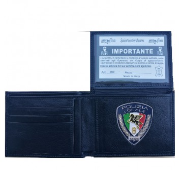 Portafogli classico con placca Polizia Locale Pegaso ascot 260 Divisa Militare