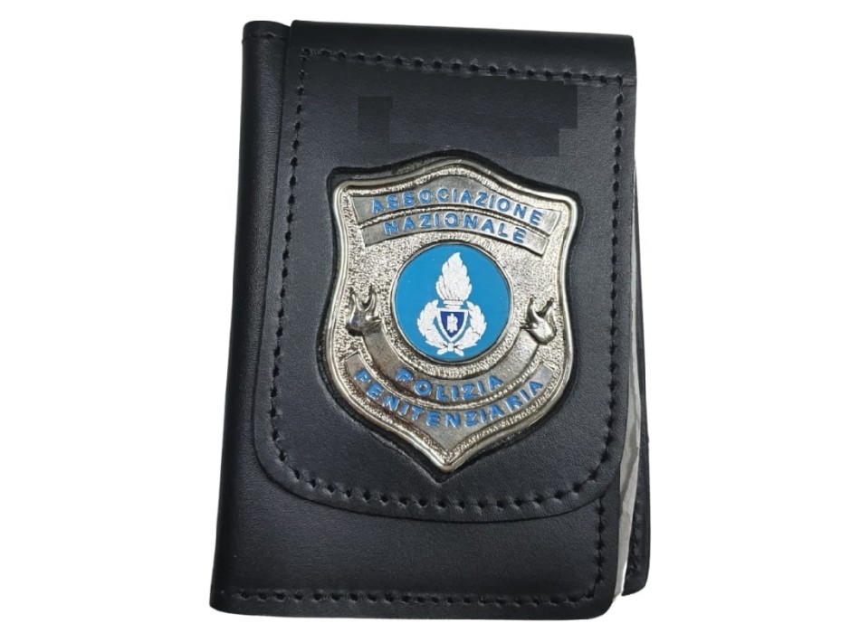 Portafogli con placca Associazione Nazionale Polizia Penitenziaria Divisa Militare