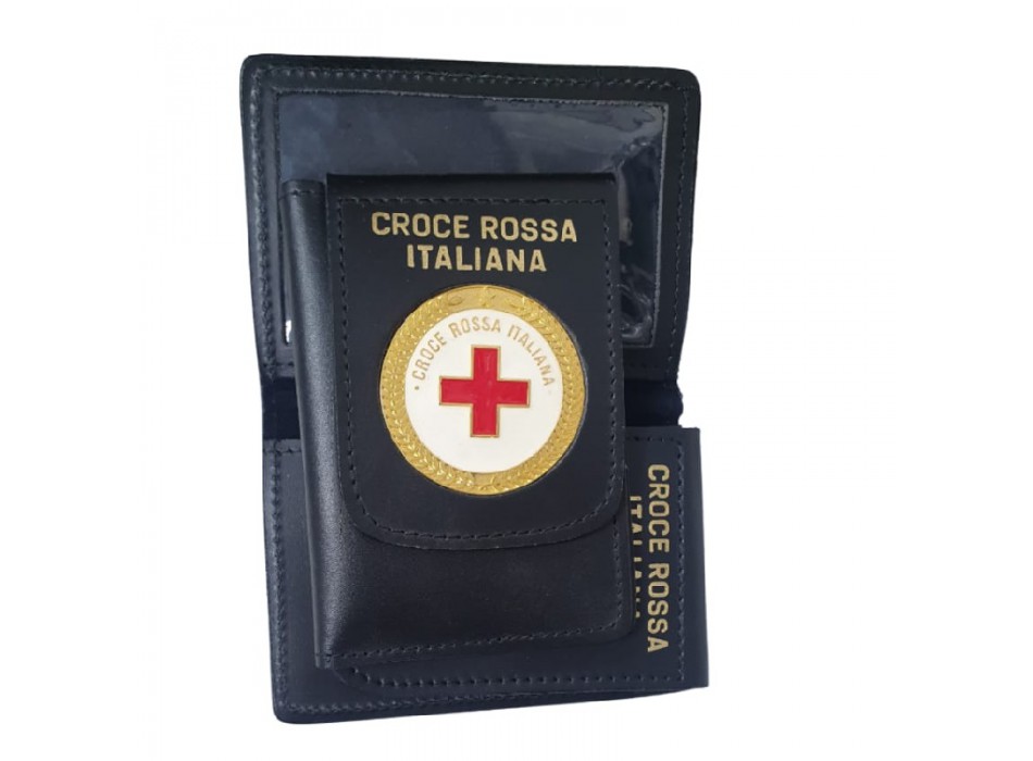 Portafogli con placca CRI Croce Rossa Italiana Divisa Militare