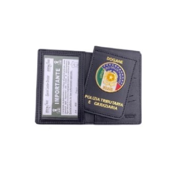 Portafogli con placca Dogane Polizia Tributaria e Giudiziaria Divisa Militare