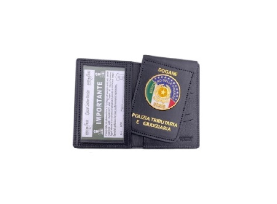 Portafogli con placca Dogane Polizia Tributaria e Giudiziaria Divisa Militare
