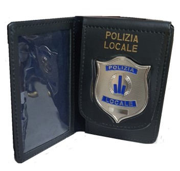 Portafogli con placca fissa Polizia Locale Emilia Romagna scudo Divisa Militare