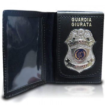 Portafogli con placca Guardia Giurata con aquila Divisa Militare