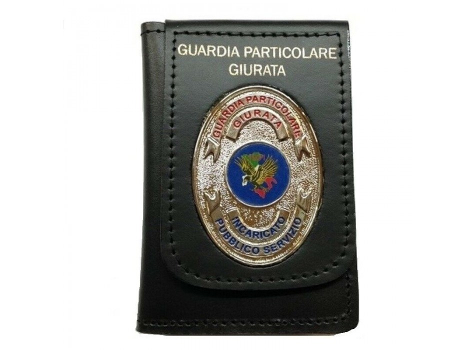 Portafogli con placca Guardia Giurata Incaricato di Pubblica Sicurezza Divisa Militare