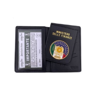 Portafogli con placca Ministero delle Finanze 600V Divisa Militare