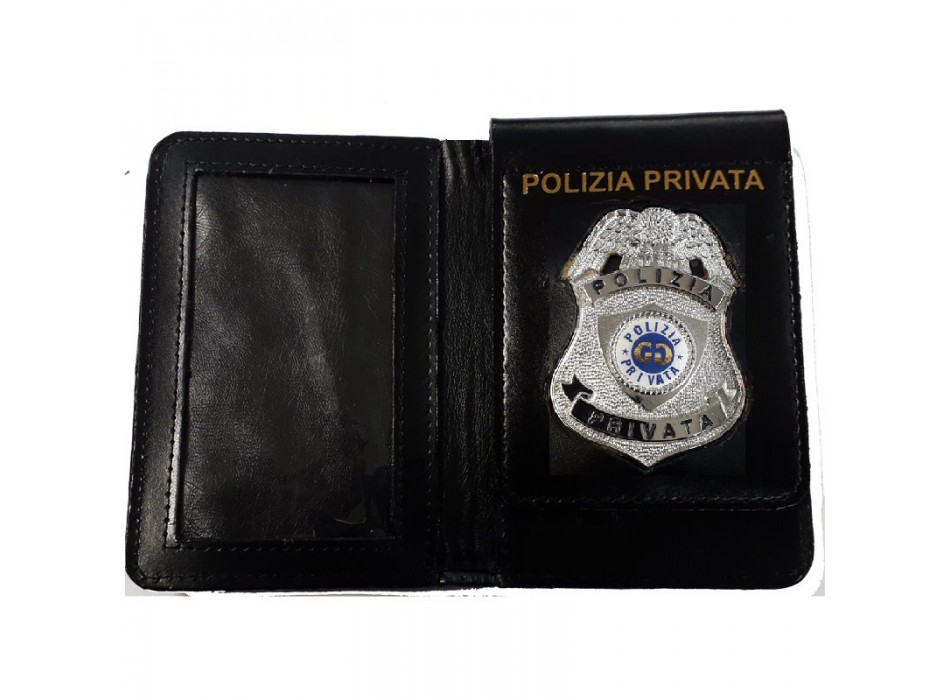 Portafogli con placca Polizia Privata argento Divisa Militare