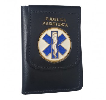 Portafogli con placca Pubblica Assistenza Esculapio Divisa Militare